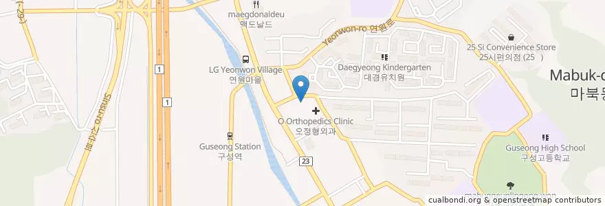 Mapa de ubicacion de 미소가있는치과 (Misogaitsneun Dental Clinic) en كوريا الجنوبية, 경기도, 용인시, 기흥구.