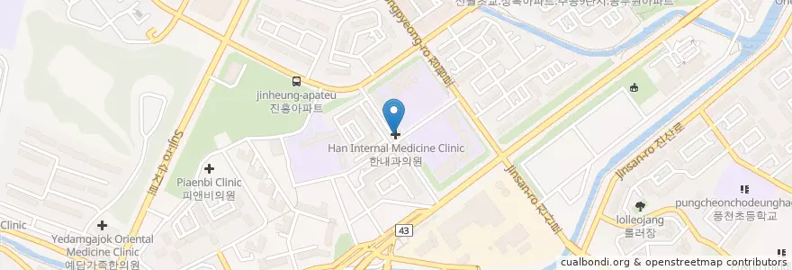 Mapa de ubicacion de 한내과의원 en Corea Del Sud, Gyeonggi, 용인시, 수지구.