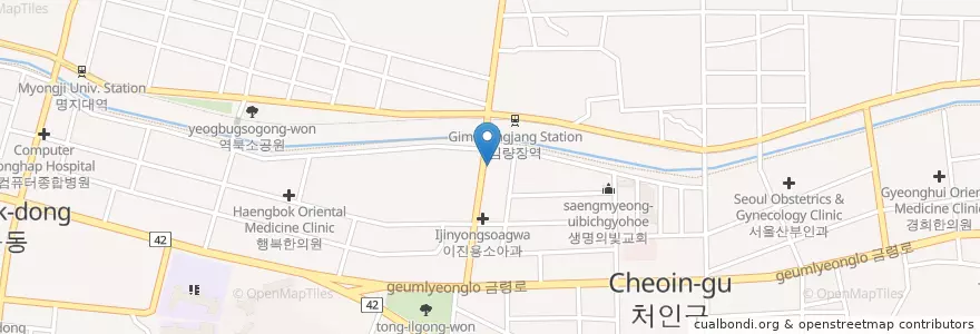 Mapa de ubicacion de 송승찬내과 en Korea Selatan, Gyeonggi, 용인시, 처인구.