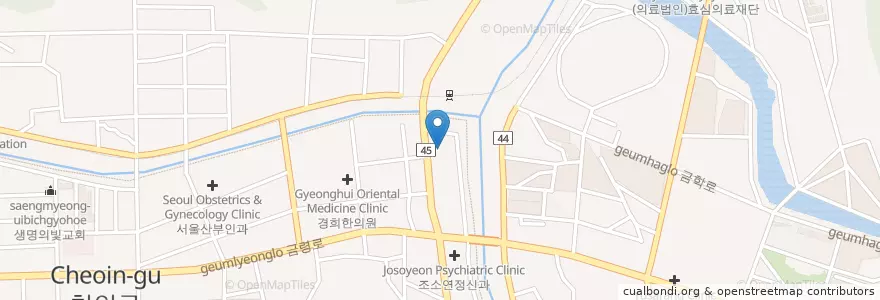 Mapa de ubicacion de 박홍수내과 en كوريا الجنوبية, 경기도, 용인시, 처인구.