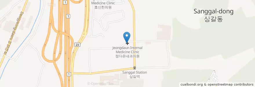 Mapa de ubicacion de 정다운내과의원 en 대한민국, 경기도, 용인시, 기흥구.
