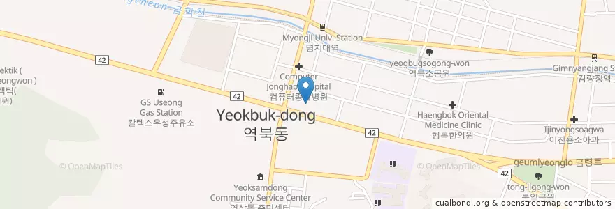 Mapa de ubicacion de 연세이비인후과의원 en Республика Корея, Кёнгидо, 용인시, 처인구.