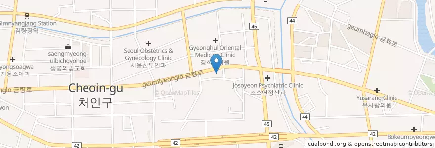 Mapa de ubicacion de 연세신경정신과의원 en كوريا الجنوبية, 경기도, 용인시, 처인구.