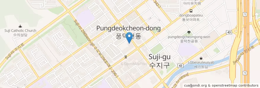 Mapa de ubicacion de 김종원정신과 en 대한민국, 경기도, 용인시, 수지구.
