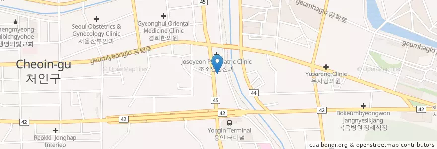 Mapa de ubicacion de 동진정형외과 en Zuid-Korea, Gyeonggi-Do, 용인시, 처인구.