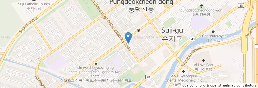 Mapa de ubicacion de 수지신경외과 en Республика Корея, Кёнгидо, 용인시, 수지구.