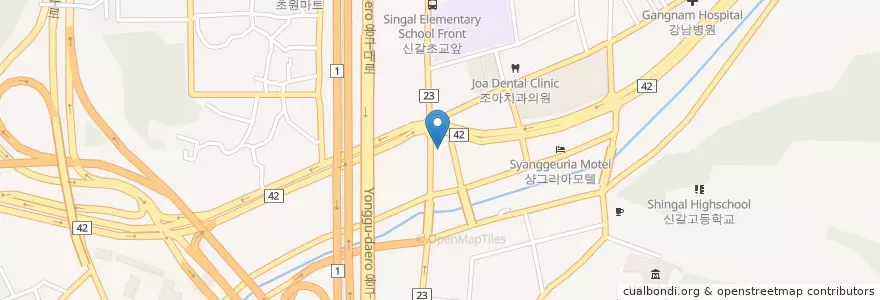 Mapa de ubicacion de 정내과의원 en Güney Kore, 경기도, 용인시, 기흥구.