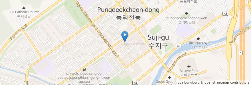 Mapa de ubicacion de 길이비인후과 en 韩国/南韓, 京畿道, 龙仁市, 水枝區.