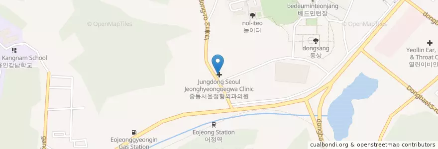 Mapa de ubicacion de 중동서울정형외과의원 en Республика Корея, Кёнгидо, 용인시, 기흥구.