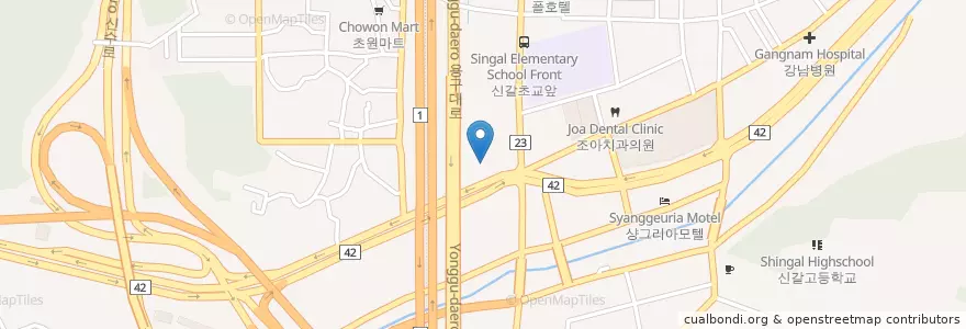 Mapa de ubicacion de 신갈조정형외과 en کره جنوبی, گیونگی-دو, 용인시, 기흥구.