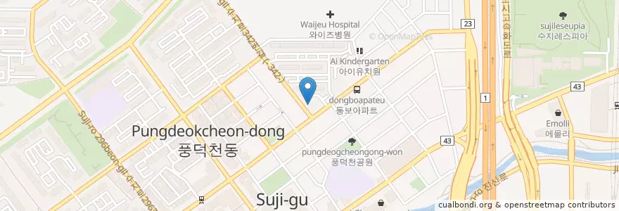 Mapa de ubicacion de 은내과 en Corea Del Sud, Gyeonggi, 용인시, 수지구.