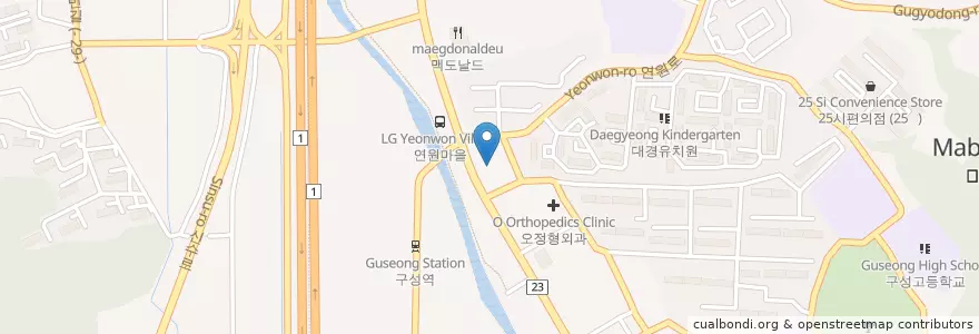 Mapa de ubicacion de 김학선내과 en Corée Du Sud, Gyeonggi, 용인시, 기흥구.