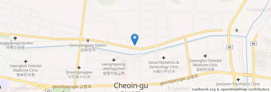 Mapa de ubicacion de 용인산부인과 en 大韓民国, 京畿道, 竜仁市, 処仁区.