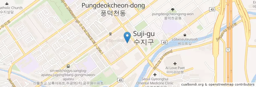 Mapa de ubicacion de 로하스정신과의원 en Corée Du Sud, Gyeonggi, 용인시, 수지구.