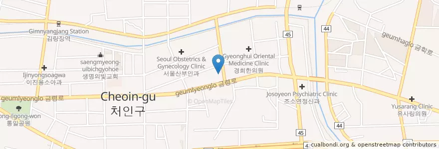 Mapa de ubicacion de 우리가정의원 en Республика Корея, Кёнгидо, 용인시, 처인구.