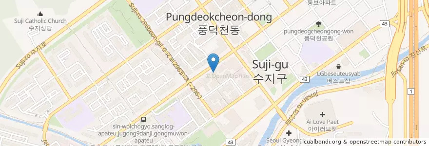 Mapa de ubicacion de 글렌 흉부외과의원 en Республика Корея, Кёнгидо, 용인시, 수지구.