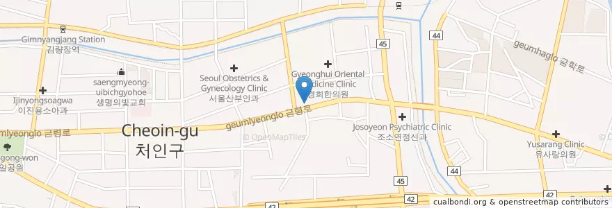Mapa de ubicacion de 이소아과의원 en Республика Корея, Кёнгидо, 용인시, 처인구.