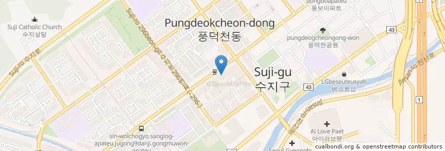 Mapa de ubicacion de 텐텐강한의원 en Республика Корея, Кёнгидо, 용인시, 수지구.