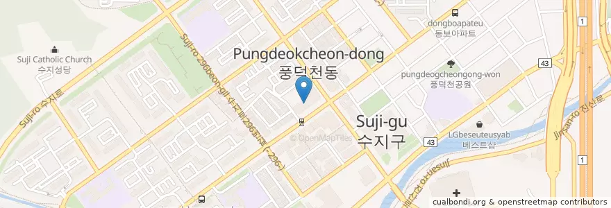 Mapa de ubicacion de 곽정아산부인과의원 en Corea Del Sud, Gyeonggi, 용인시, 수지구.