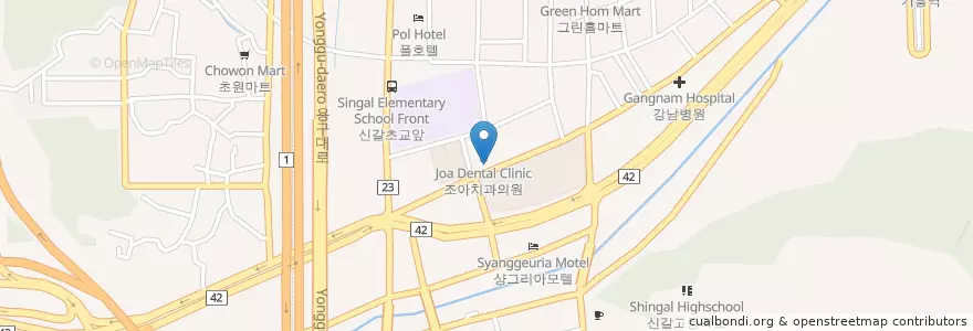Mapa de ubicacion de 대진한의원 en كوريا الجنوبية, 경기도, 용인시, 기흥구.