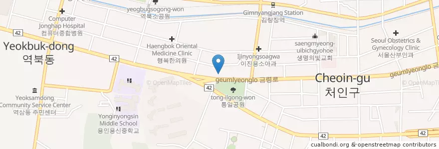 Mapa de ubicacion de 기독의원 en Республика Корея, Кёнгидо, 용인시, 처인구.