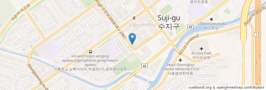 Mapa de ubicacion de 수지아동발달센터 en Республика Корея, Кёнгидо, 용인시, 수지구.