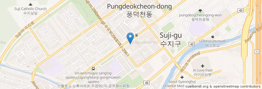 Mapa de ubicacion de 경희해동한의원 en Республика Корея, Кёнгидо, 용인시, 수지구.