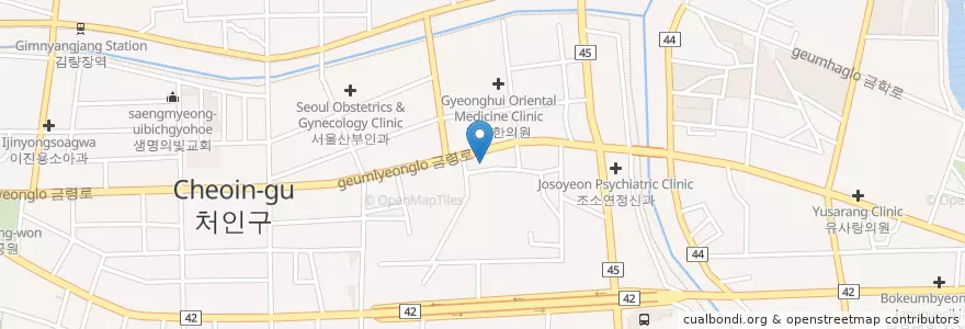 Mapa de ubicacion de 중생한의원 en Республика Корея, Кёнгидо, 용인시, 처인구.