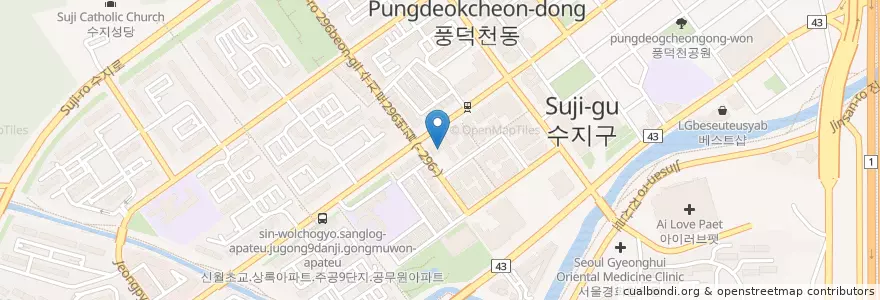 Mapa de ubicacion de 소망한의원 en 대한민국, 경기도, 용인시, 수지구.