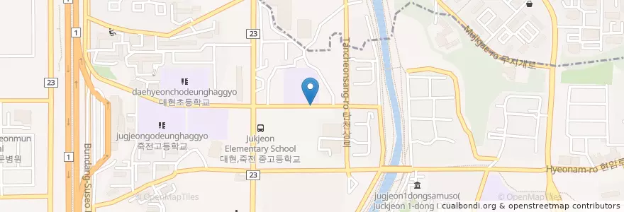 Mapa de ubicacion de 인테리어디자인어필 en Zuid-Korea, Gyeonggi-Do, 용인시, 수지구.
