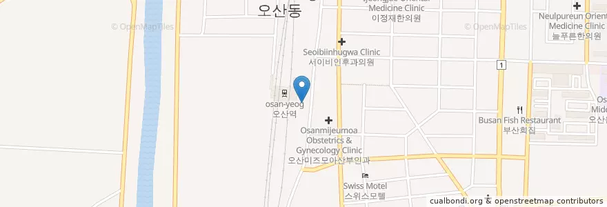 Mapa de ubicacion de 푸른치과 en Korea Selatan, Gyeonggi, 오산시.