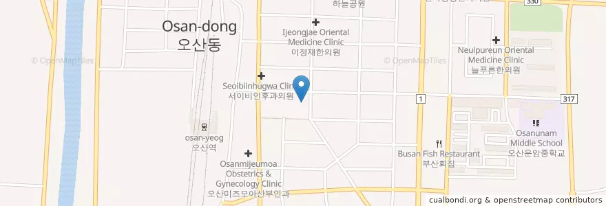 Mapa de ubicacion de 미치과의원 en كوريا الجنوبية, 경기도, 오산시.