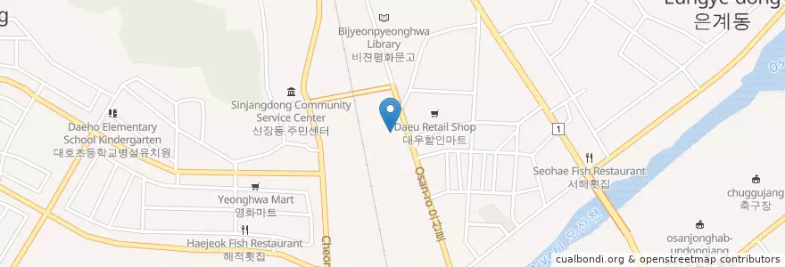 Mapa de ubicacion de 오산신경정신과의원 en 대한민국, 경기도, 오산시.