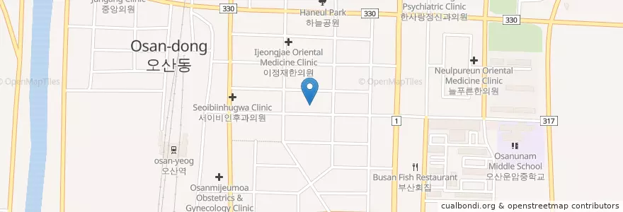 Mapa de ubicacion de 고신경외과의원 en Güney Kore, 경기도, 오산시.