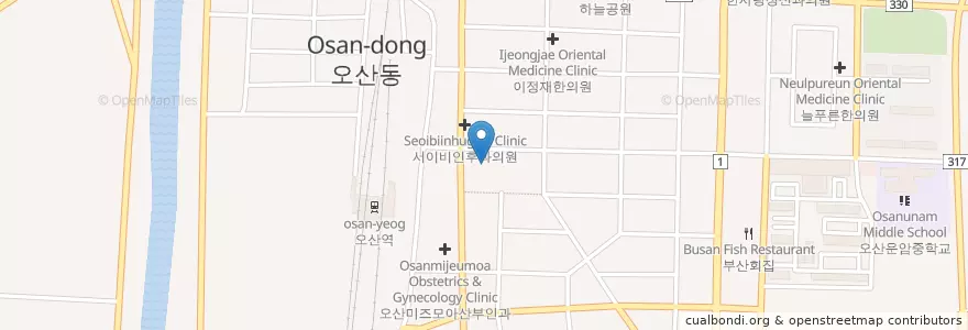 Mapa de ubicacion de 전성훈내과 en Corea Del Sud, Gyeonggi, 오산시.