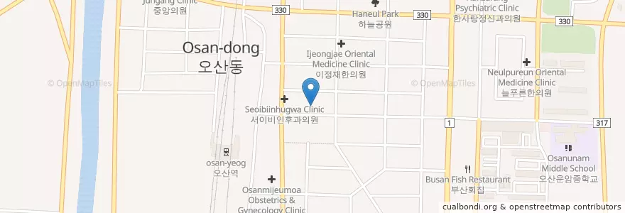 Mapa de ubicacion de 중화한의원 en Республика Корея, Кёнгидо, 오산시.