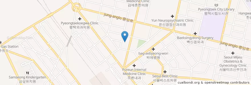 Mapa de ubicacion de 압구정gyb성형외과 평택점 en 대한민국, 경기도, 평택시.