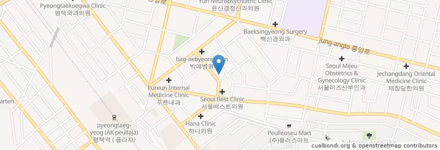 Mapa de ubicacion de 규림한의원 평택점 en Coreia Do Sul, Gyeonggi, 평택시.
