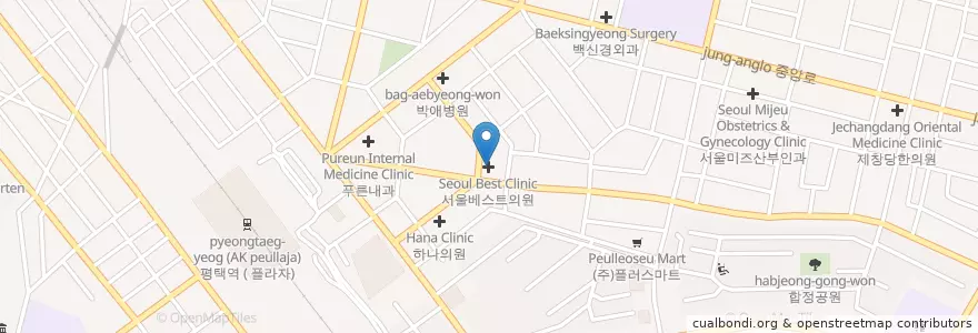 Mapa de ubicacion de 서울리더스치과 평택점 en Республика Корея, Кёнгидо, 평택시.