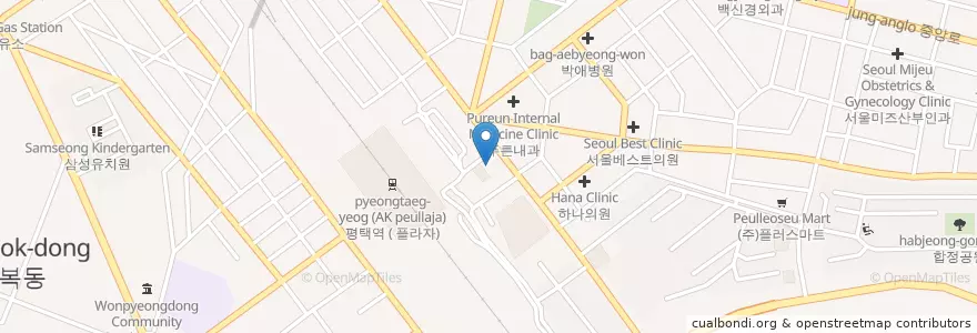 Mapa de ubicacion de 이미지치과 en کره جنوبی, گیونگی-دو, 평택시.