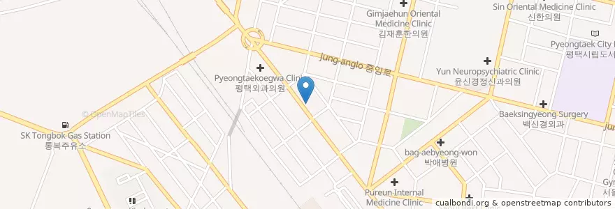 Mapa de ubicacion de 맥동물병원 en Corea Del Sur, Gyeonggi, 평택시.