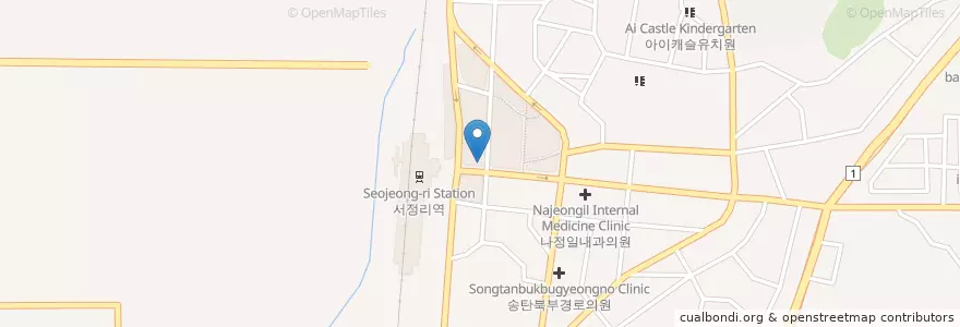 Mapa de ubicacion de 경기동물병원 en 대한민국, 경기도, 평택시.