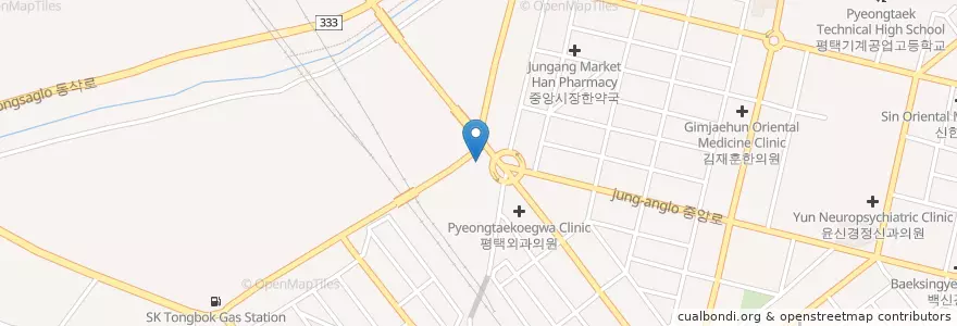 Mapa de ubicacion de 종합동물병원 en کره جنوبی, گیونگی-دو, 평택시.