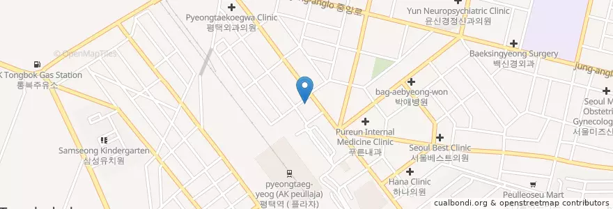 Mapa de ubicacion de 이모란동물병원 en Güney Kore, 경기도, 평택시.