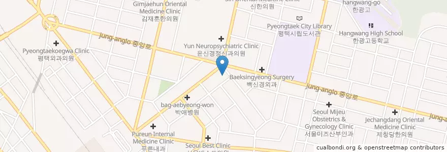 Mapa de ubicacion de 연합치과 en 大韓民国, 京畿道, 平沢市.