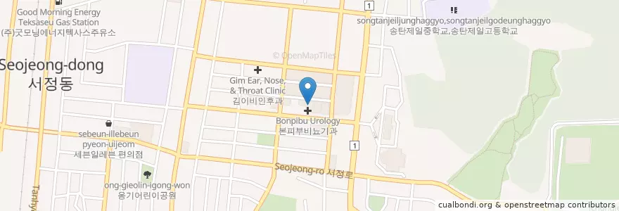 Mapa de ubicacion de 미소치과 en Südkorea, Gyeonggi-Do, 평택시.