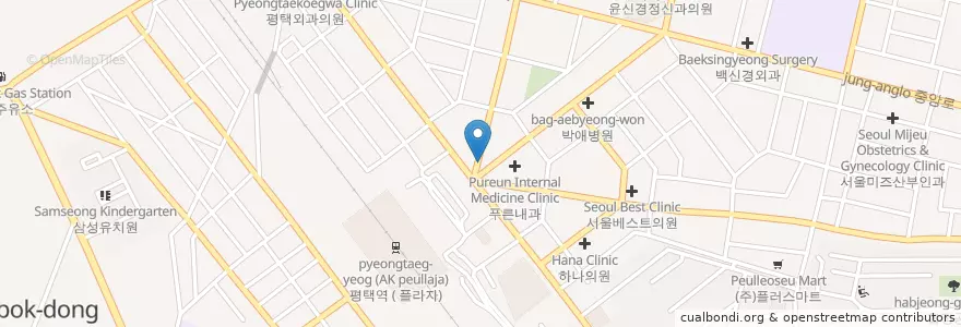 Mapa de ubicacion de 채상식치과 en Güney Kore, 경기도, 평택시.