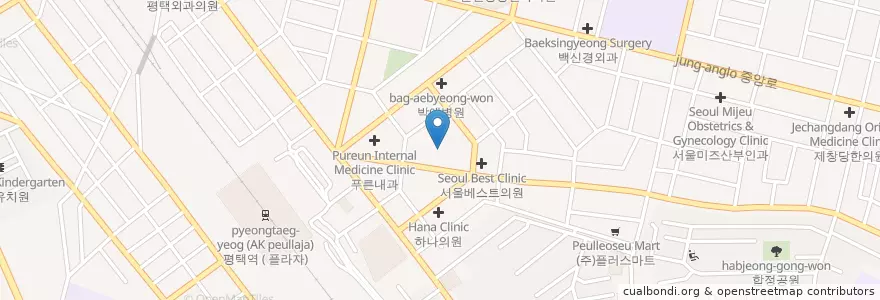 Mapa de ubicacion de 김연경치과 en کره جنوبی, گیونگی-دو, 평택시.