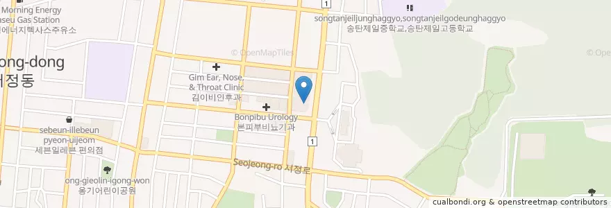 Mapa de ubicacion de 한길치과 en Korea Selatan, Gyeonggi, 평택시.