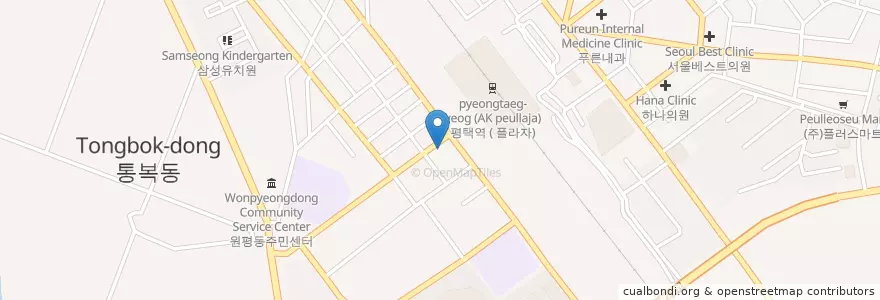 Mapa de ubicacion de 엘치과의원 en Zuid-Korea, Gyeonggi-Do, 평택시.
